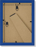Vittanly 5x7 Picture Frames Set of 9, Shatter Resistant Plexiglass, Display 4x6 Pictures with Mat or 5x7 without Mat, Photo Frames for Wall or Tabletop, Engineered Wood, Blue