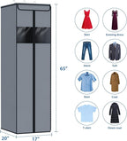 Zilink Long Dress Garment Bag Formal Gowns 65" Long Dress Bags for Gowns Long with Clear Window Space Saving Gown Garment Bag for Long Dresses, Winter Coat, Trousers, Fur, Grey