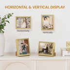 4x5 Aluminum Metal Picture Frame,Tempered Glass Gold Photo Frame 4x5 for Family Photo,Posters,Art,Document to Wall Mount Horizontally or Vertically