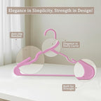 Utopia Home Plastic Hangers 50 Pack - Perfect Space Saving Clothes Hanger - Durable and Strong - Perfect Closet Organizers with Shoulder Grooves (Pink)