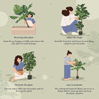 VECELO Artificial Fiddle Leaf Fig Tree 4FT(51in), Tall Fake Floor Plants with Realistic Leaves and Branches in Plastic Pot for Indoor Outdoor Living Room Home Decor
