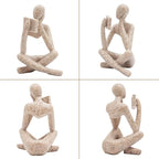 Jinkoozz Gold Reading Women Statue, Thinker Sculptures, Abstract Art Ornament, Modern Aesthetic Figurine Decoration, Suitable for Home Living Room Bedroom Office Shelf Table Desk Bookshelf Decor