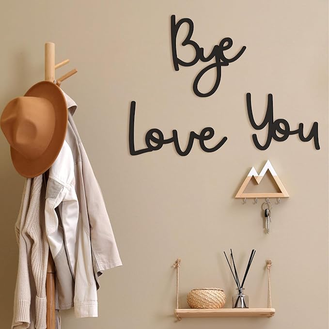 Dripykiaa Wall Decor 31.5" Love You Bye Sign Hanging Hallway Decoration Express Love and Warm for Your Family Lover Wife Husband Hallway Entryway Door Wall Art Boho Decor