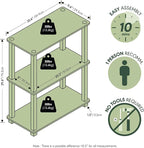Furinno TURN-S-TUBE Storage Shelves, 3-Tier Book Shelf, Corner Shelf, Toolless Open Shelves, for Organization and Storage, Living Room, Garage, Home Office, Amber Pine