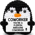 Funny Retirement Gifts for Coworker Women Men, Farewell Leaving Going Away Goodbye Gifts Boss Friend Nurse Teacher, Thanksgiving Moving Away Promotion Birthday, Handmade Crochet Penguin Easter Decor