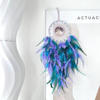 Dream Catchers, Purple Green Dream Catcher Tree of Life Wall Decor, with Natural Healing Crystal Stone, Perfect Handmade Dreamlike Crystal Dream Catcher for Bedroom Art Craft Gift