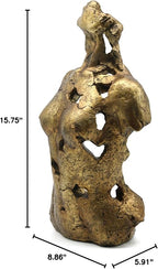 Lukitas Abstract Female Bust Statue and Sculpture, Lady Figurine Art Decor, Aesthetic Ornament for Office Living Room Bedroom, Golden, Resin 16"