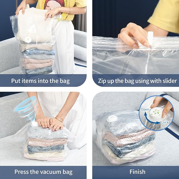 5 PACK Cube Vacuum Storage Bags,Jumbo Cube (31.4 * 39.3 * 14.9 Inch), Extra Large Vacuum Seal Bags for Clothing, Comforters, Blankets, Bedding, Closet Organization Space Saving