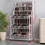 Heavy Duty Belt Display Stand, Metal Belt Rack with 360° Rolling Wheels, Multi-Functional Accessory Display for Belts/Scarves/Wallets, Retail Belt Organizer for Store/Closet/Boutique