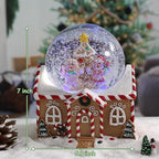 Vipush Christmas Snow Globe - Gingerbread Man Musical Snow Globe with Color Changing Led Lights, Christmas Decorations with Music Box Gifts for Girls Kids, Dog Decorations for Christmas & Birthday