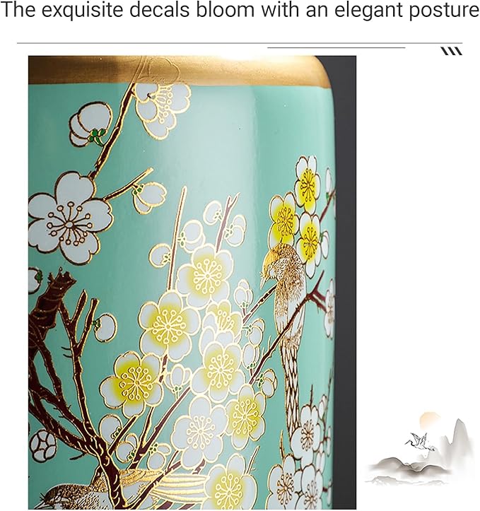 Commercial Ceramic Vintage Umbrella Stand Hand-appliqué Chinese Large capacity Umbrella Holder Organizer Umbrellas Storage Bucket for Entryway(C)