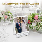 Plate Holder Easel Display Stand - 4.5 inch Metal Plate Stands for Display - Tabletop Picture Stand - Silver Iron Easels for Display Pictures | Photo Frames | Book | Decorative Plates | Plaque -2 Pack
