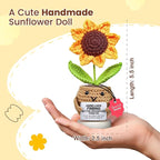 Gossby Handmade Positive Sunflower Doll Crochet with Card - Women Coworker Appreciation Gift - Retirement, Farewell, Goodbye, Leaving, Going Away Gift for Coworker - Good Luck Finding Better Coworkers