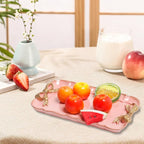 Vintage Decorative Tray Jewelry Tray Towel Tray Storage Tray Rings Necklace Bracelets Earrings Trays Cosmetics Jewelry Organizer Retro Design Bow Decor Resin Plate Coquette Room Decor (Pink)