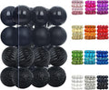 Emopeak 24Pcs Christmas Balls Ornaments for Xmas Christmas Tree - 4 Style Shatterproof Christmas Tree Decorations Hanging Ball for Holiday Wedding Party Decoration (Black, 1.3"/3.2CM)