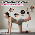 WHATAFIT Resistance Bands Set with Handles - Exercise Bands Home Gym Strength Training Equipment, Includes Door Anchor & Ankle Straps for Full Body Workout Bands, Physical Therapy - for Men and Women