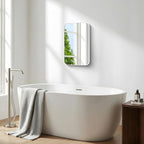 BONEWEI White Bathroom Mirror,16x24 inch Wall Mirror for Bathroom Wall Mounted,Rectangle Mirror for Bathroom Over Sink,Modern Frame Round Corner for Living Room,Bedroom Entryway,Horizontal/Vertical
