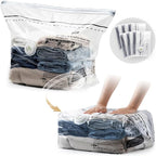 Cube Vacuum Storage Bags, 6 Pack Medium Size (25x19x11 inch), Vacuum Seal Bags for Clothing, Compression Packing for Clothes, Blankets, Baby Clothes, No Pump Needed