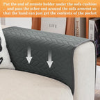 Sofa Armrest Organizer Arm Chair Caddy for Recliner, Remote Control Holder for Recliner, Non-Slip Armchair Caddy with 6 Pockets Storage for Magazine, Tablet, Phone, Dark Grey