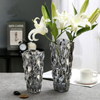 CEMABT 9.5inch 3.4 lb Glass Vases for Flowers Unbreakable Thickened Morden vase for Tables Centerpieces,Colorful,Vintage and Clear Rose Large Flower vases for Bouquet Unique Gifts（Grey）