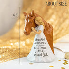 Girl and Horse Figurine – Horse and Girl Figurine, Equestrian Women Gifts, Gift for Horses Girls, Horses Lover Gifts for Girls, Equestrian Themed Gift for Women