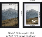 Rempry 5X7 Picture Frames Set of 11, Black 5x7 Photo Frames without Mat or Displays 4X6 Picture with Mat, Wall Mount or Tabletop Display for Home, Office