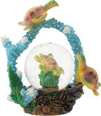 Elanze Designs Swimming Sea Turtle Friends Magical Whimsical Tabletop Dresser Nightstand Figurine Miniature 45MM Sturdy Polyresin Glitter Water Snow Globe Decoration