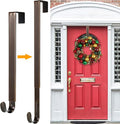 Wreath Hanger,Adjustable Length 14.9-25 Inch Metal Door Hanger,Wreath Hanger for Front Door 20 lbs Larger Christmas Wreaths Decorations Hook