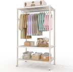Heavy Duty Rolling Clothes Rack,Load 693LBS Clothing Racks for Hanging Clothes,Free Standing Closet Organizers and Storage Garment Racks with Wheels,Rods,Gray 70"H x 45"W x 18"D