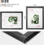Egofine 9x12 Picture Frame Set of 4, Made of Solid Wood Multicolor Photo Frames Covered by Plexiglass 5x7 and 6x8 with Mat or 9x12 without Mat, for Table Top Display and Wall Mounting Mixed Colors
