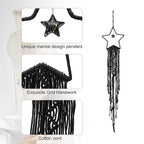MECCANIXITY Macrame Dream Catchers, Black Handmade Star Design Woven Cotton Dream Catcher Wall Hanging for Home Bedroom Decoration Ornament Craft Gift