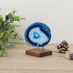 Hipiwe 2 Pack Crystal Display Stand Adjustable Metal Arms Display Stand Easel with Wooden Base for Displaying Geodes Rock Mineral Agate Coral Seashell and Small Collectibles,Medium