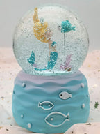 Mermaid Snow Globes,Snowglobes Music Box with Lights, Mermaid Musical Snow Globe Gifts for Girls Women Kids Sister Daughter Mom Granddaughter Girlfriend Wife Christmas Birthday for Kids 5-12(Blue)