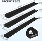 HOOBRO Floating Shelves, Wall Shelf Set of 3, 47.2 Inches Hanging Shelf with Raised Edge and Invisible Brackets, for Bathroom, Bedroom, Kitchen, Office, Living Room Decor, Black BK92BJ01