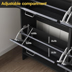 Shoe Cabinet with 4 Flip Drawers & 2 Drawers,Farmhouse Shoe Storage Cabinet for Entryway,Slim Freestanding Organizer Rack for Front Door Entrance,Black