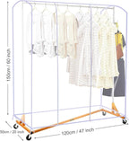 Ruibo Clear Garment Rack Cover for Clothes Rack Cover with 2 Durable Zipper/Clothing Waterproof, Dustproof Protector (S:47.2x20x60 inch)