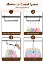 HOUSE DAY Closet Organizers and Storage 12 Pack, College Dorm Room Essentials, Multifunctional Organizer Magic Space Saving Hangers with 5 Holes, Storage Organization for Wardrobe Closet
