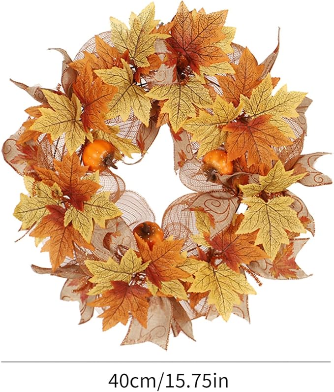 Ochine Fall Harvest Swag - Artificial Fall Wreath & Teardrop Swag Decorative for Thanksgiving, Halloween & Autumn Decor