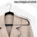 ELONG HOME Velvet Hangers, 50 Pack Black Slim Felt Hangers with 360 Swivel Hook, Non-Slip, Heavy Duty for Coats, Pants & Dresses