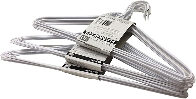 Pack of 30 Wire Hangers Steel Metal Drip Dry Coat Clothes Hangers -Metal Coat Hangers are Made of Stress-Hardened 13 -Gauge Steel Wire with a Thin Plastic (NOT Lacquer) Coating.
