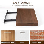 30 Inch Floating Shelves, Solid Wood Wall Shelves, 8 Inch Deep Floating Shelf – for Bathroom, Bedroom, Living Room, Kitchen, Home Decor & Storage, Heavy-Duty Wooden Shelf Wall-Mounted, Set of 2