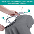 50-Pack Slim S-Shaped Plastic Hangers with Non-Slip Grips – Space-Saving Gray Hangers for Delicate Necklines, Fits Shirts, Dresses & Coats in Closet/Dorm Organizers