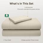 California Design Den Luxury Twin Sheet Set - 100% Cotton, 600 Thread Count Deep Pocket Twin Sheets, Soft Hotel-Quality Bedding with Sateen Weave - Ivory (Warm Cream)
