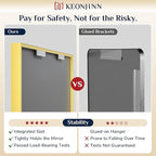 Keonjinn Gold Bathroom Mirror 60” x 40” Large Framed Mirrors for Wall Rectangular Vanity Mirror Brushed Gold Metal Frame Mirror Rectangle Farmhouse Mirror for Bathroom Sink(Horizontal/Vertical)