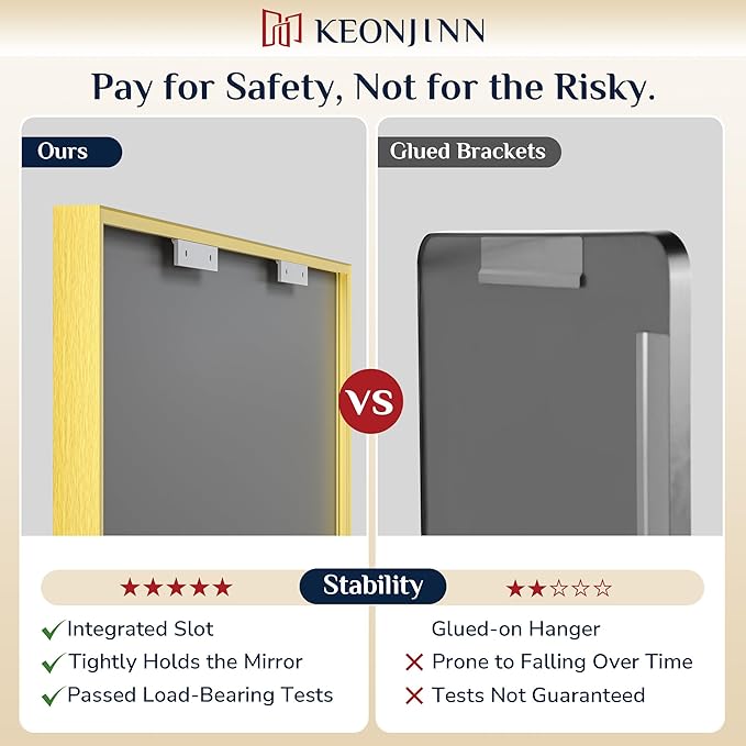 Keonjinn Gold Bathroom Mirror 60” x 40” Large Framed Mirrors for Wall Rectangular Vanity Mirror Brushed Gold Metal Frame Mirror Rectangle Farmhouse Mirror for Bathroom Sink(Horizontal/Vertical)