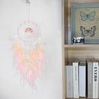 Dream Catchers, Handmade Dreamcatcher Aesthetic Room Decor, Sweet Dream Catcher Wall Decor for Bedroom, Living Room, Office (Pink)