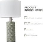 Reaketon Table Lamps for Living Room Set of 2, Ceramic Table Lamps for Bedroom, 20" Modern Lamps for Night Stands, Green