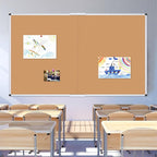 VIZ-PRO 72" x 48" Large Cork Bulletin Board, Foldable & Wall-Mounted Notice Pin Board with Silver Aluminum Frame, for School Home Office - 6' x 4' Corkboard