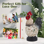 Spring Rooster Snow Globe Decor with 6H Timer, Swirling Glitter Rooster Snowglobe Decorations, USB/Battery Operated, Rooster Glitter Globe for Spring Holiday Home Decor and Gift