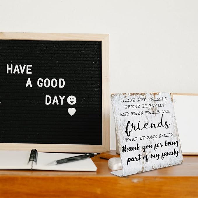 Friend Gifts for Women Men Friends Friendship Plaque Gift Office Gifts for Friends Sisters Coworkers Decorations On Shelf Table Desk for Living Room Bedroom Home Office dksg12